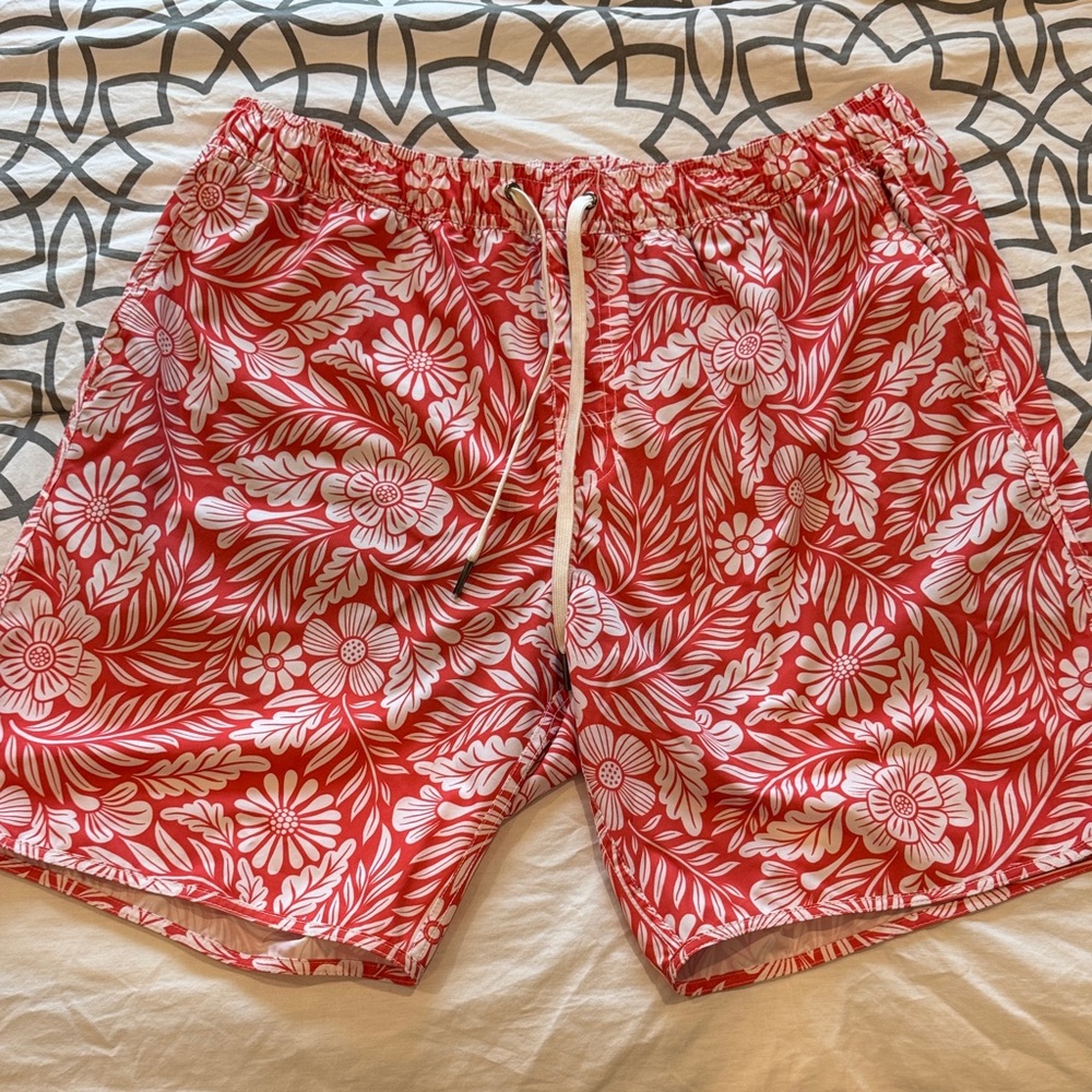 Fair Harbor Anchor Beach Floral Calfironia Vacation Men’s Swim Trunks Size XL